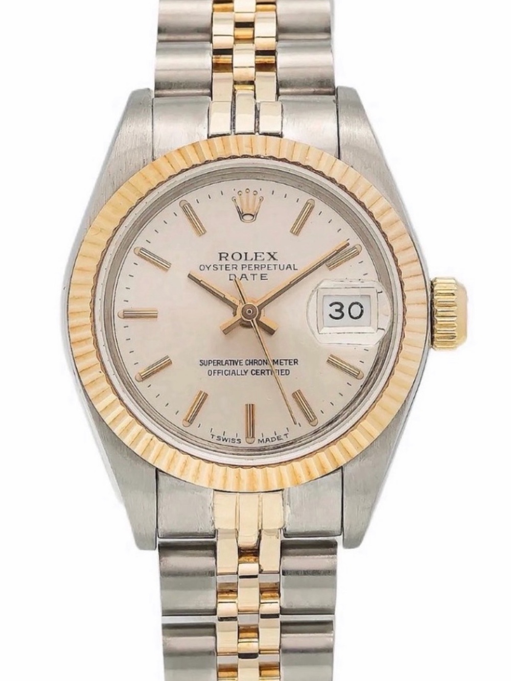 Rolex Datejust 26mm. Silver dial, fluted bezel two tone yellow gold jubilee. - Picture 4 of 10